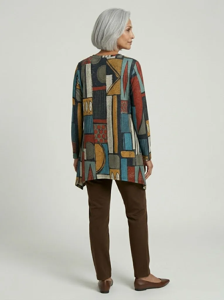 Block Print Geometric Tunic — photo 2