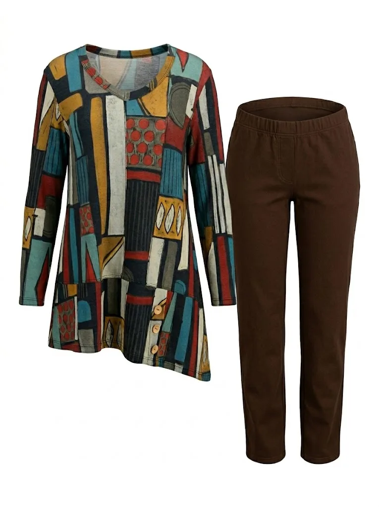 Block Print Geometric Tunic — photo 4