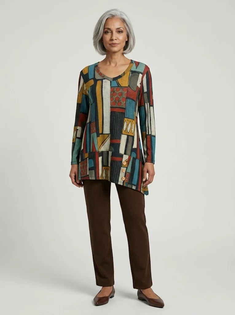 Block Print Geometric Tunic