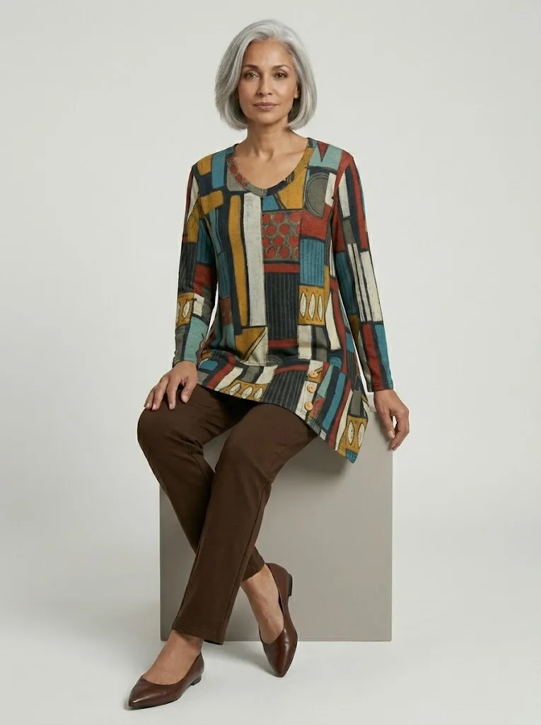 Block Print Geometric Tunic — photo 5