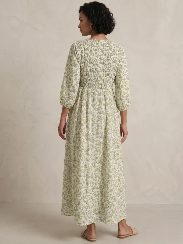 Botanical Vine Smocked Maxi Dress — photo 2