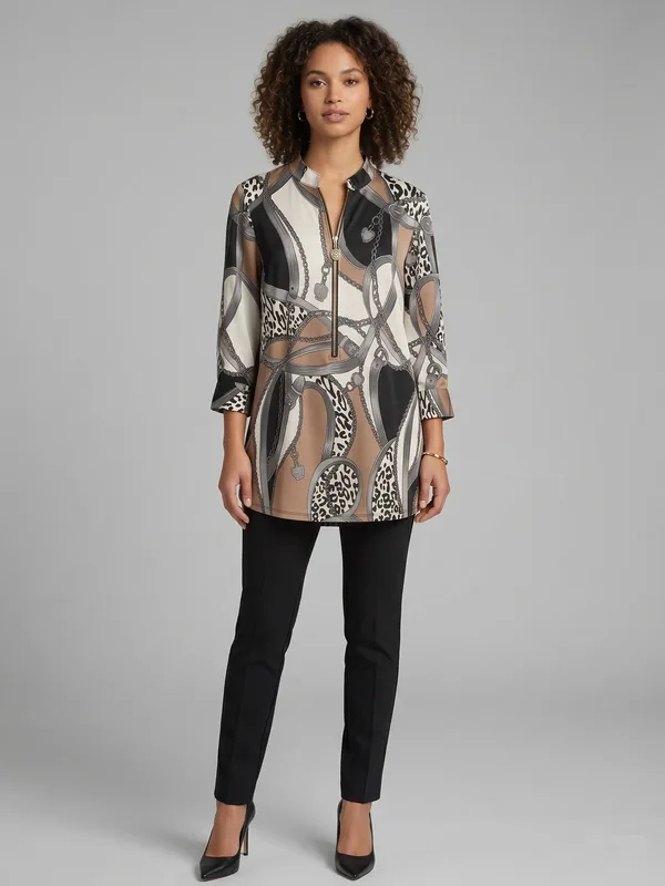 Mixed Print Chain Tunic