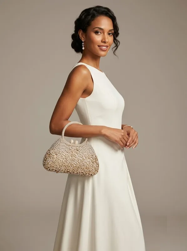 Crystal Garden Evening Clutch | Gold Rhinestone Floral Clutch — photo 2