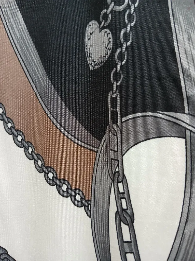 Mandarin Collar In A Mocha Print. Earth Tone Classic. Outstanding For The Holidays And All Year. — photo 3