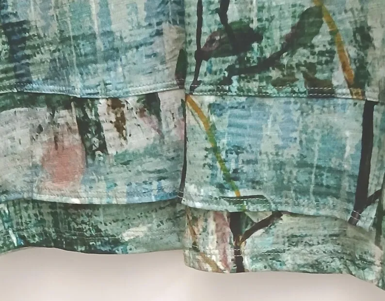 Green Print V-Neck Blouse | Jess And Jane, Modern Trim — photo 2