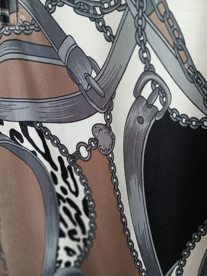 Mandarin Collar In A Mocha Print. Earth Tone Classic. Outstanding For The Holidays And All Year. — photo 6