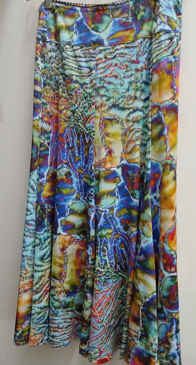 Klaveli Blue Italian Designer Skirt | Gift For Her | Women's Dress | Hand Picked Fabric