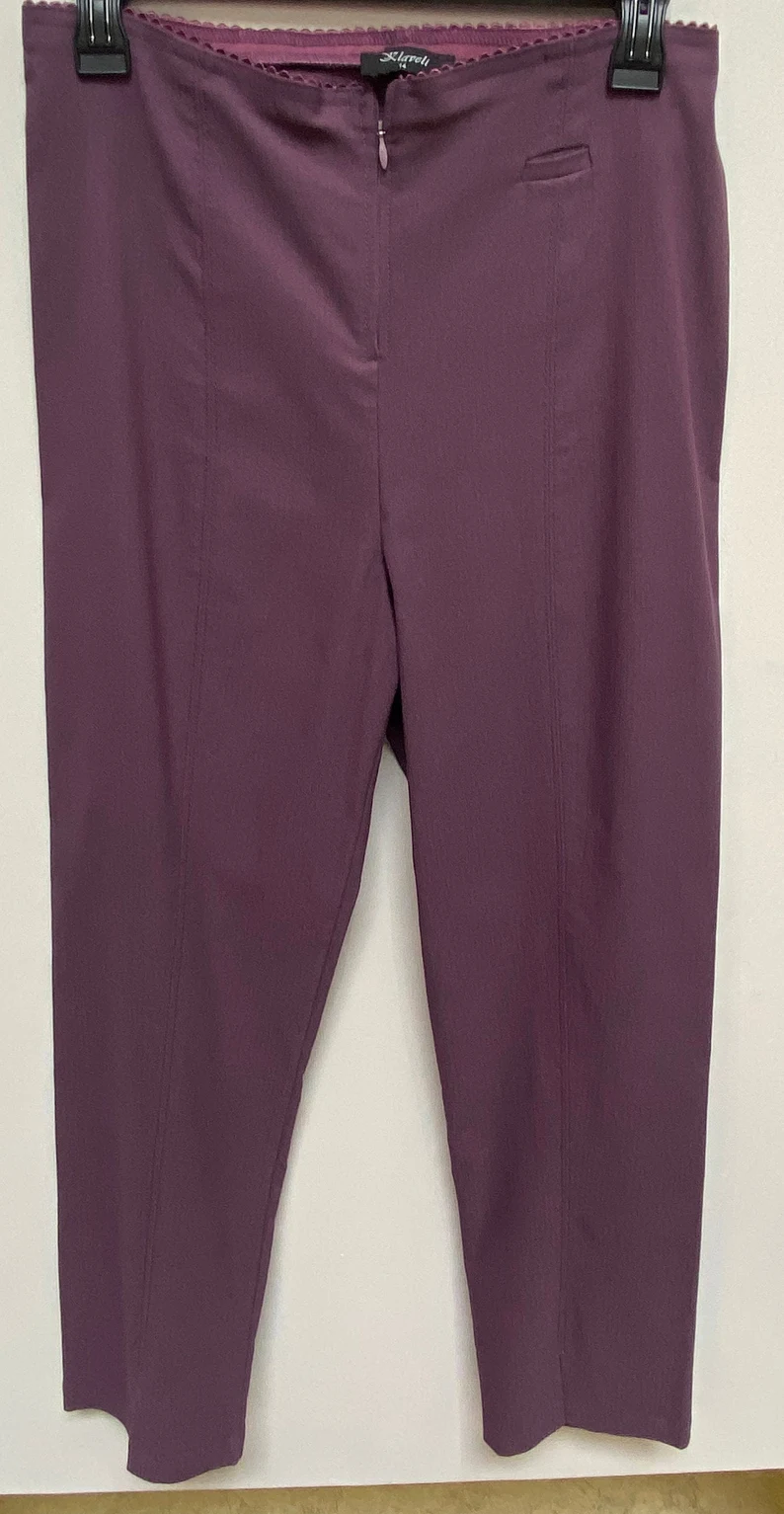 Floral Print Stretch Pants, Rayon Spandex, Custom Length — photo 2