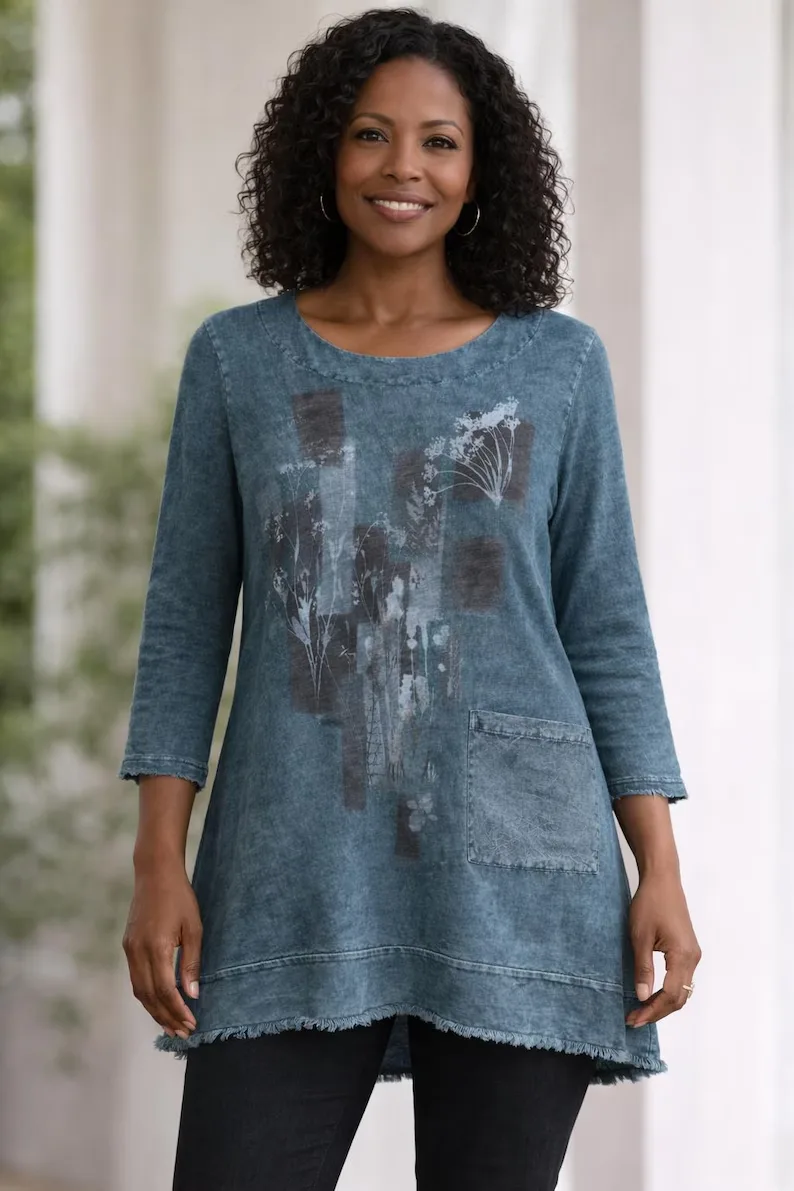 Jess & Jane Mineral-Washed 'Dreaming' Tunic French Cotton Terry