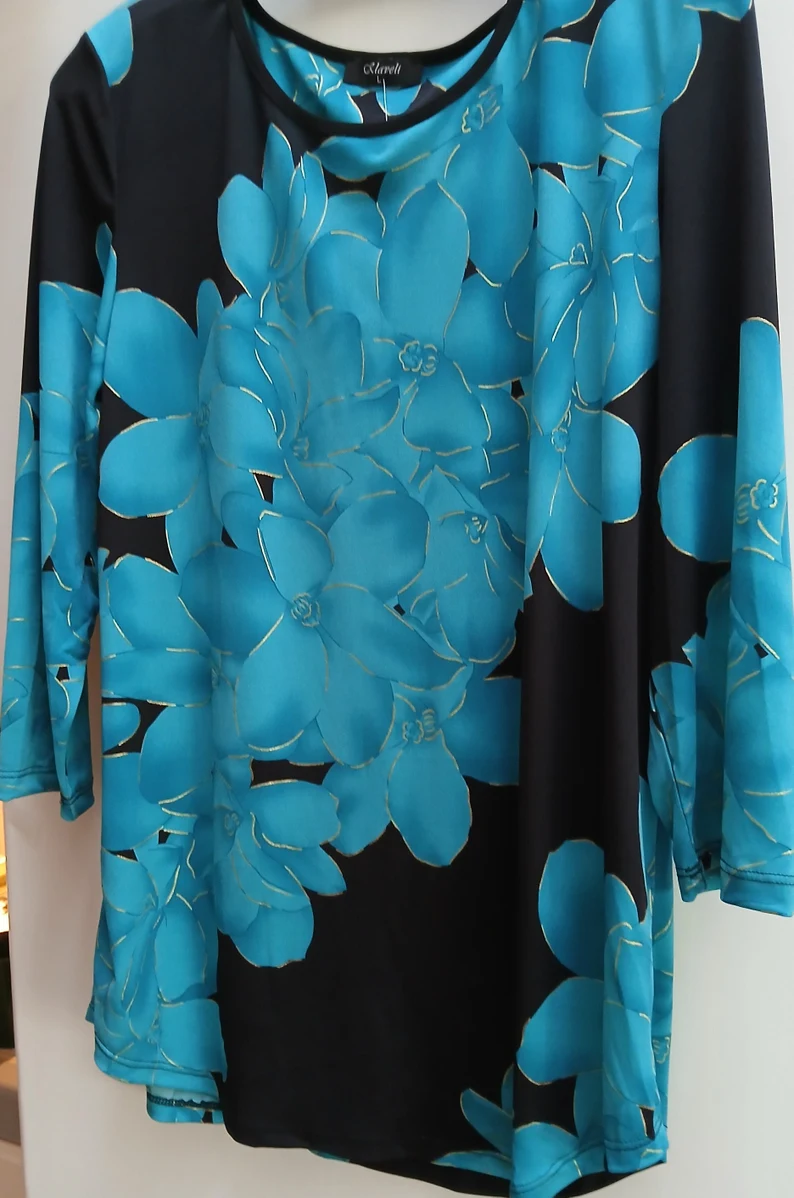 Floral Chiffon Blouse: Klaveli Boat Neck Top