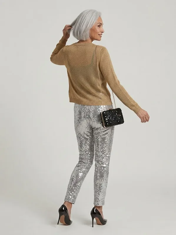 Gold Shimmer Open Front Cardigan — photo 3