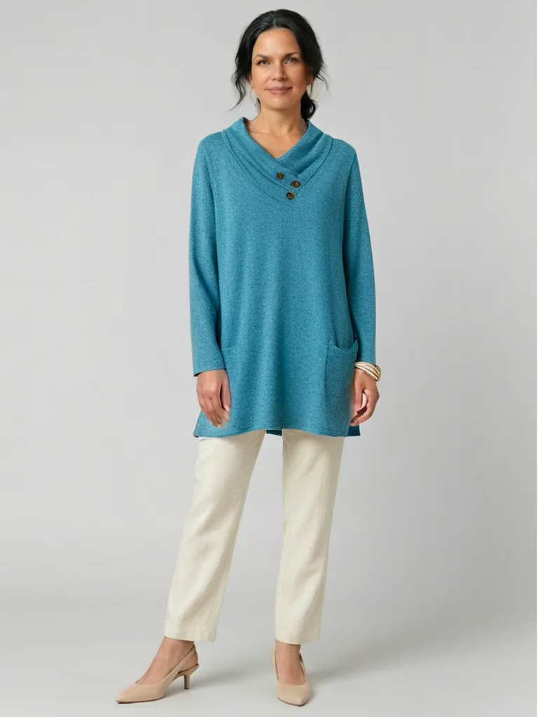 Brushed Hacci Cowl Tunic