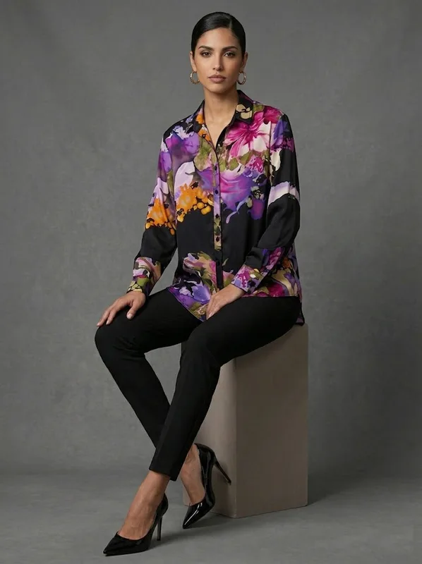 Painterly Bloom Button Tunic — photo 2