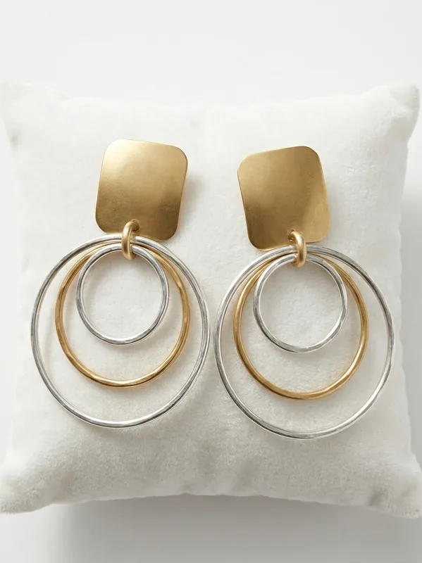 Marjorie Baer Triple Hoop Drop Earrings