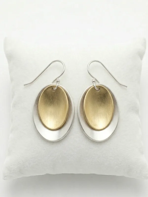 Marjorie Baer Layered Oval Drop Earrings