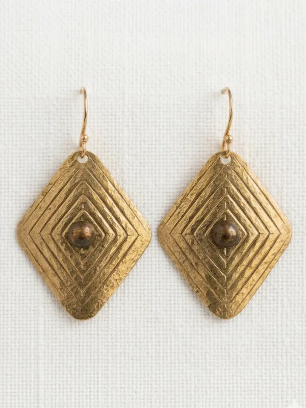 Marjorie Baer Etched Kite Earrings