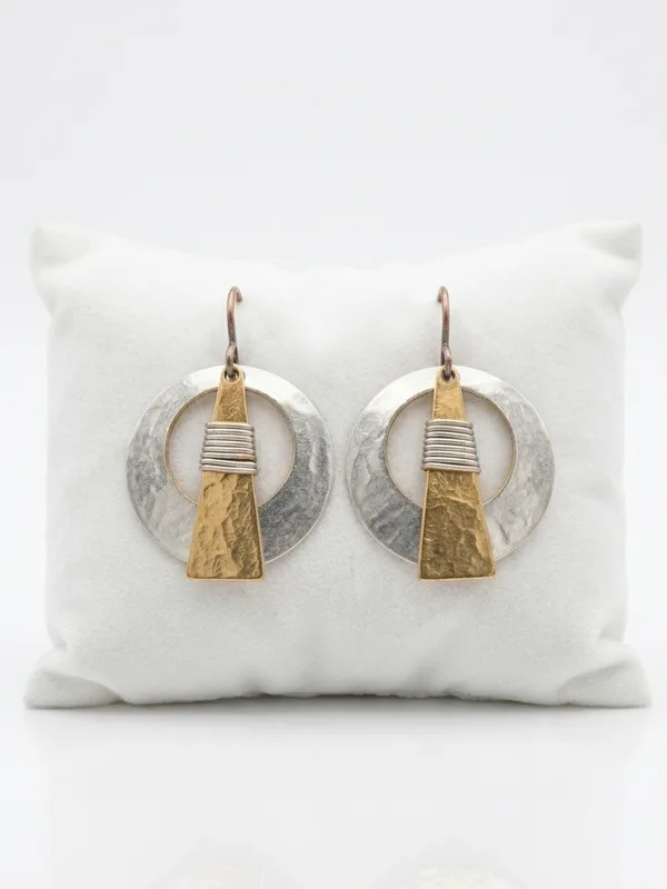Marjorie Baer Wrapped Bar Circle Earrings