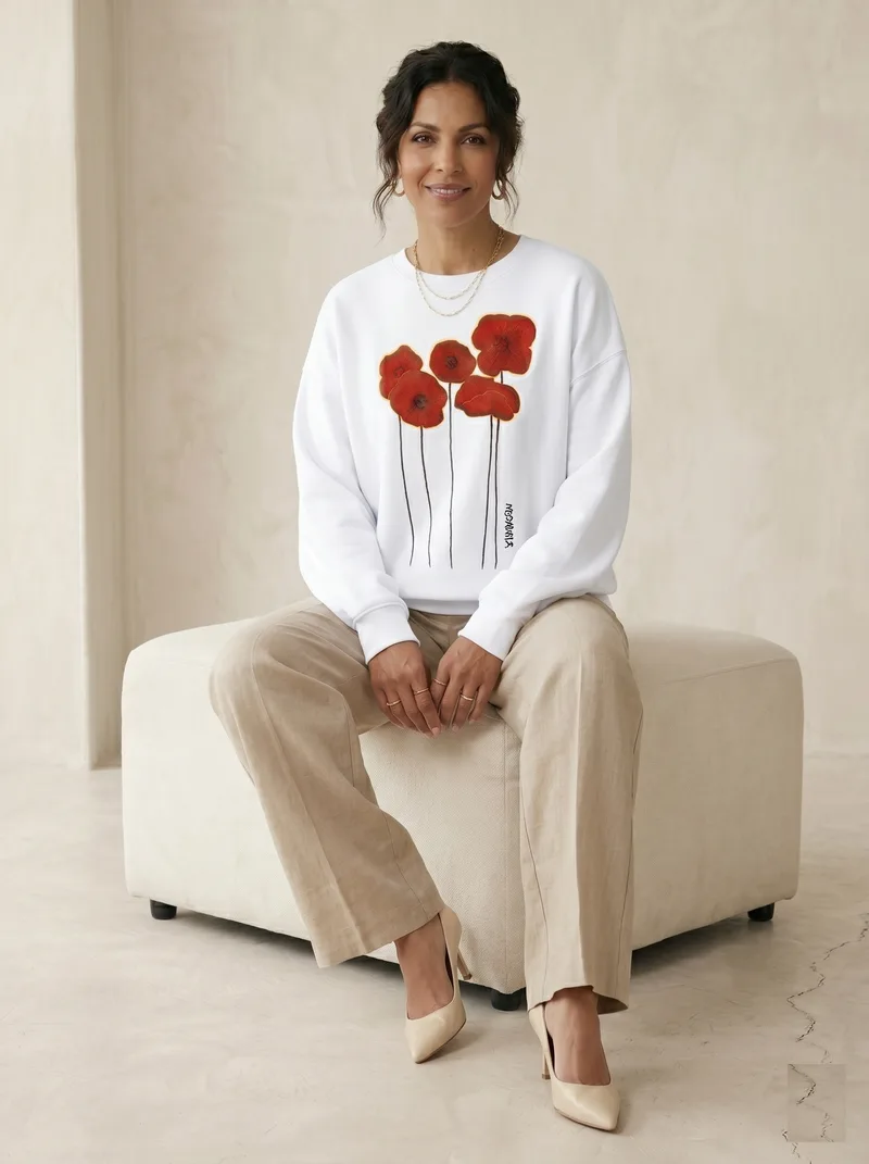 Poppy White Sweatshirt — photo 2