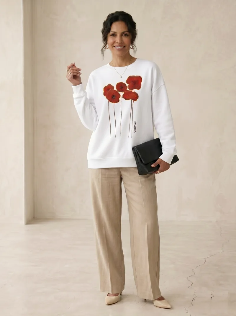Poppy White Sweatshirt — photo 3