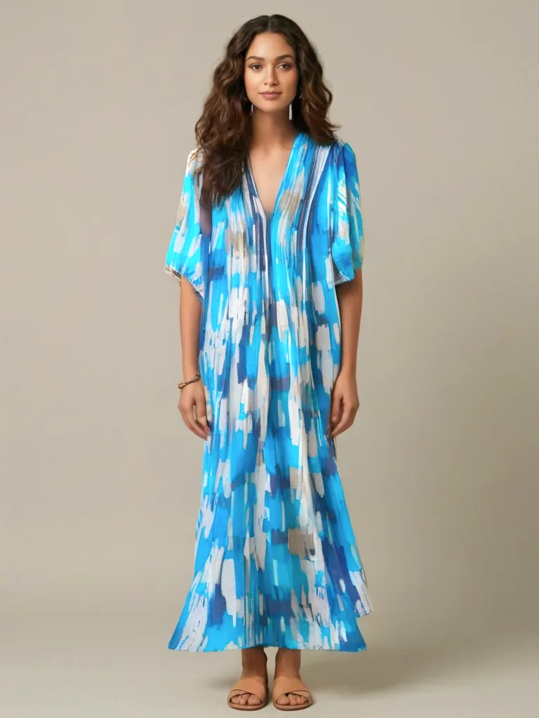 Dolma Skye Brushstroke Pintuck Dress