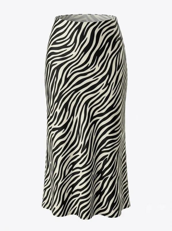 Zebra Print Silky Slip Skirt — photo 4