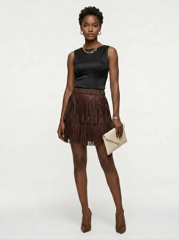 Shaker Fringe Mini Skirt — photo 3