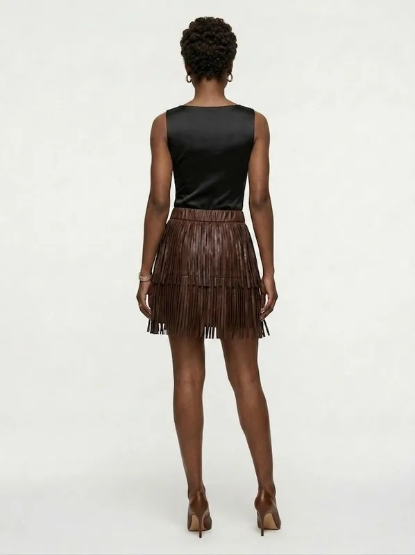 Shaker Fringe Mini Skirt — photo 4