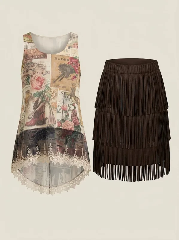 Shaker Fringe Mini Skirt — photo 6