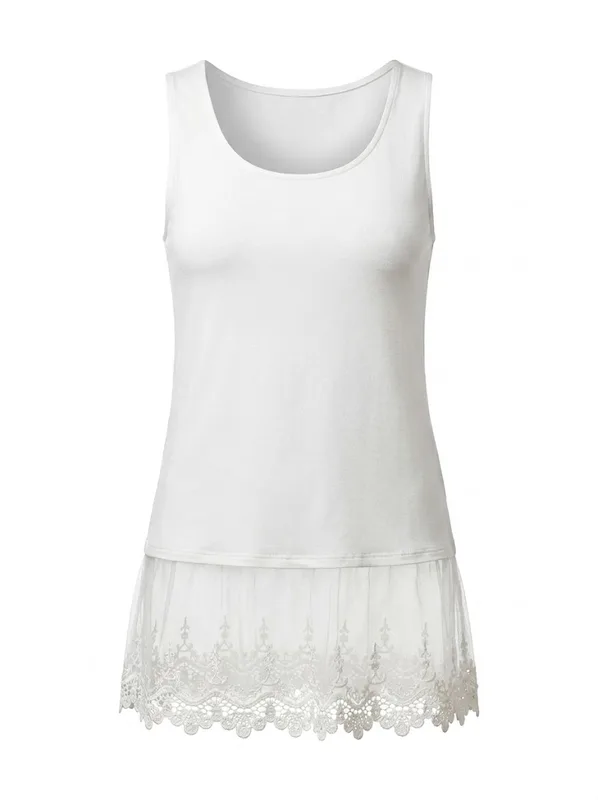 Ivory Lace Hem Shell Top — photo 5