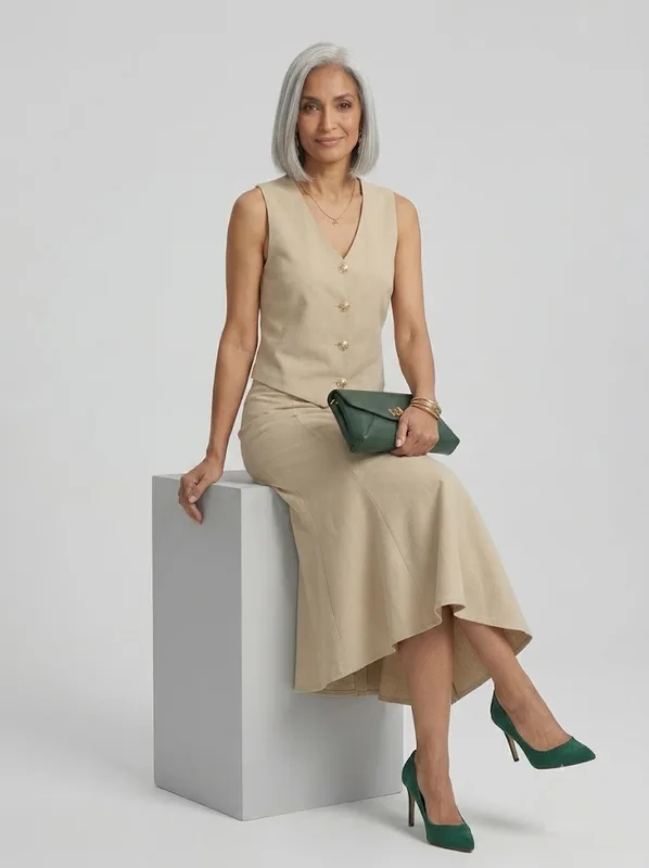 Sleeveless Vest Mermaid Skirt Set — photo 2