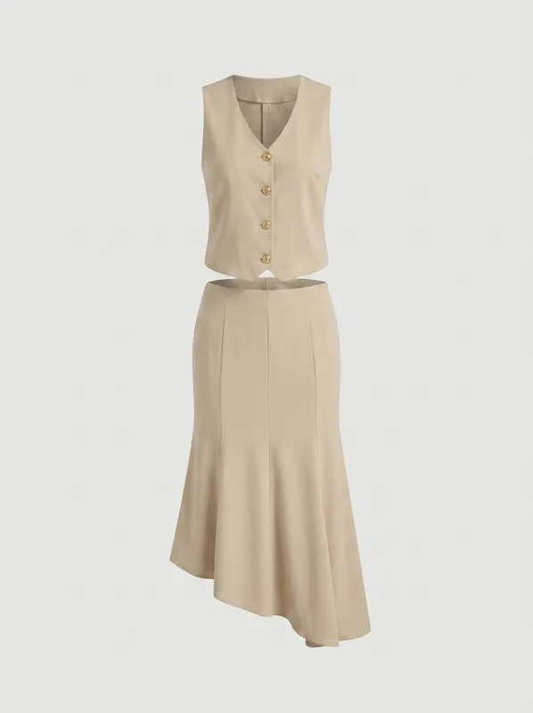 Sleeveless Vest Mermaid Skirt Set — photo 5