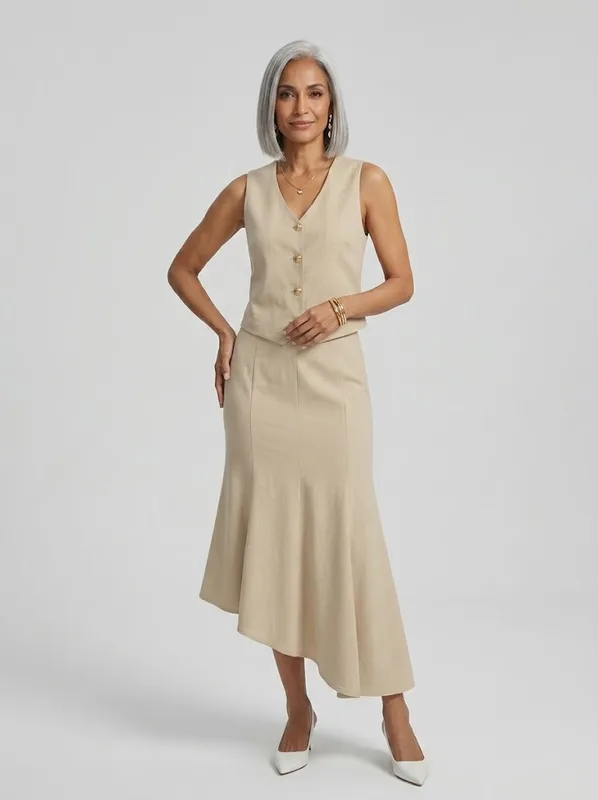 Sleeveless Vest Mermaid Skirt Set — photo 6