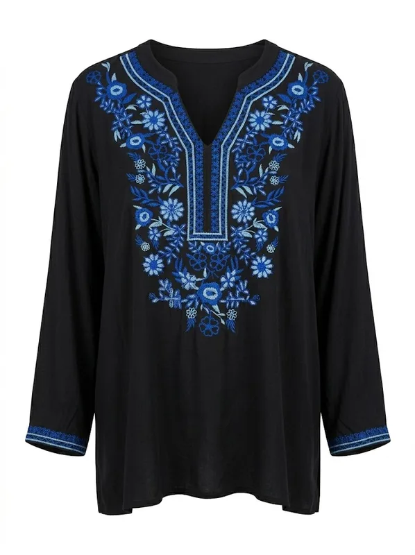 Black Indigo Embroidered Tunic — photo 5