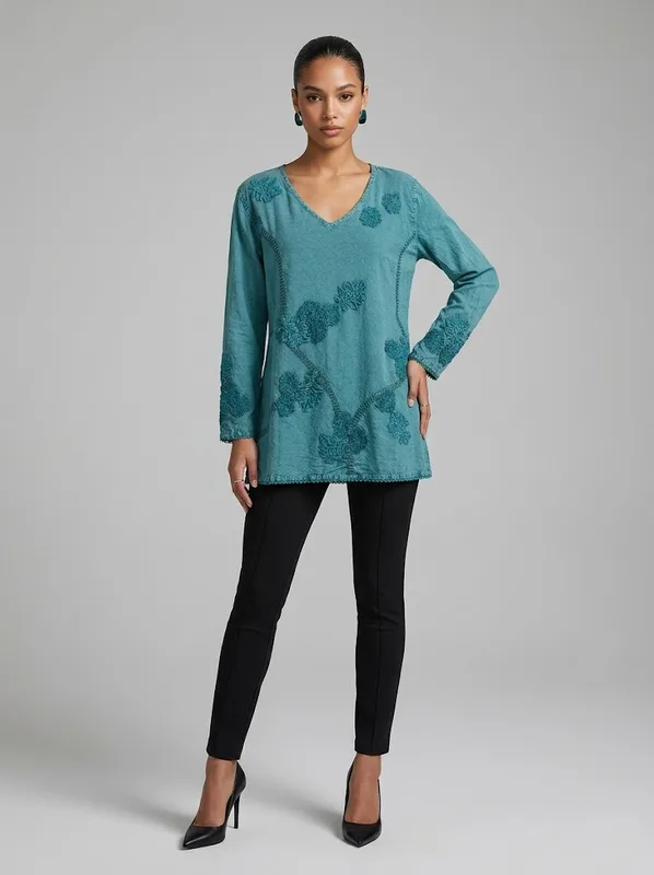 Jade Embroidered Tunic