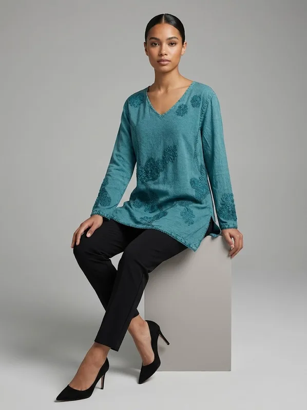 Jade Embroidered Tunic — photo 2