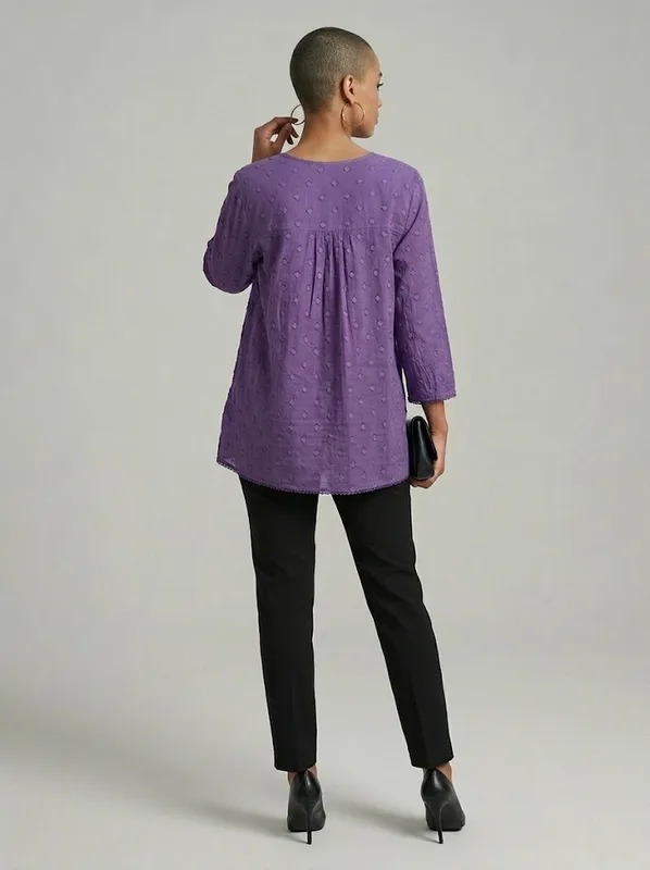 Amethyst Eyelet Pintuck Tunic — photo 4