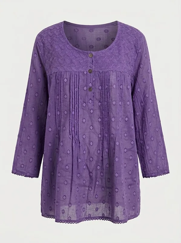 Amethyst Eyelet Pintuck Tunic — photo 5