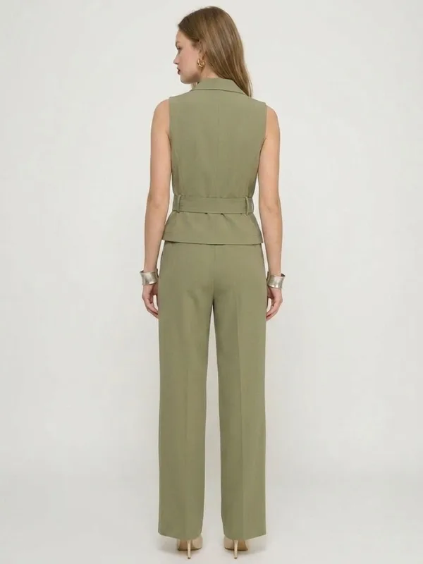 Sage Belted Vest & Wide-Leg Set — photo 3