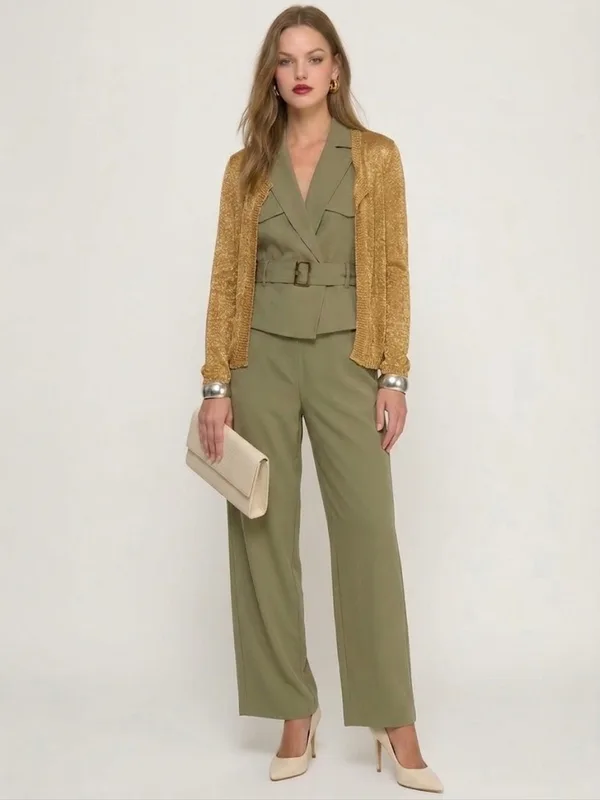 Sage Belted Vest & Wide-Leg Set — photo 5