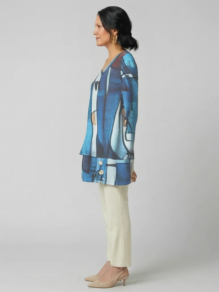 Sapphire Abstract Art Tunic — photo 3