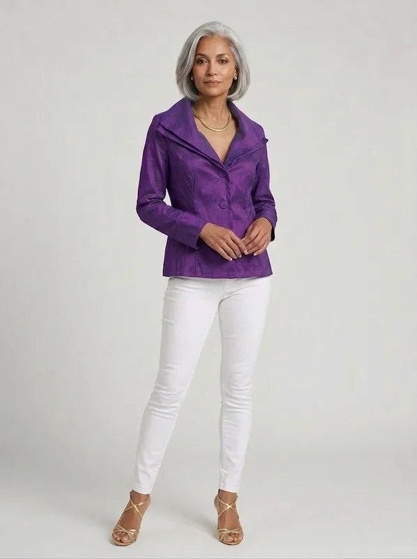 Scarlet Shawl Collar Jacket | Red Peplum Statement Jacket — photo 2