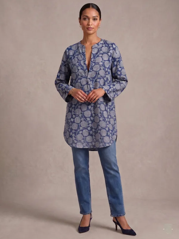 Navy Bubble Print Tunic