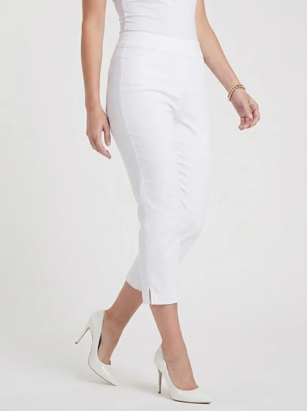 White SlimSationCapri pull on pants