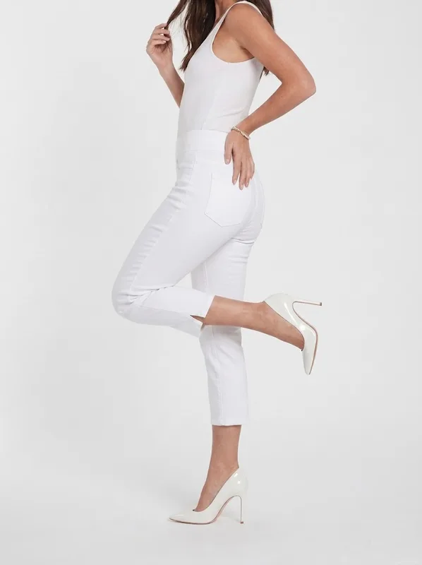 White SlimSationCapri pull on pants — photo 2