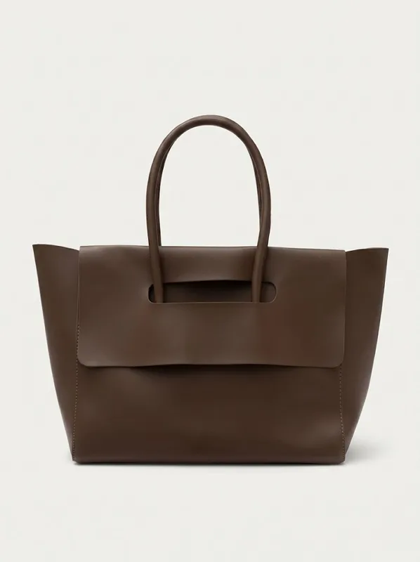 Structured Wing Tote | Black or Brown Architectural Work Bag — photo 4
