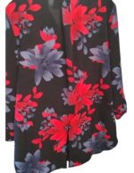 Nannette Orinda Winter 2026 Klaveli georgette blouse with red and gray floral pattern made in USA by Italian designer for boutique