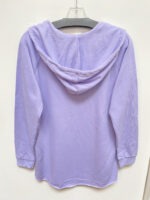 Queen Anne’s lace hoodie handprinted lavender fleece | notch neck lightweight sweatshirt soft cozy gift for her by Marushka - Image 2