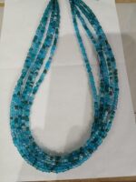Handmade necklace with five strands of turquoise crystals by California artist Carol Kent. - Image 3