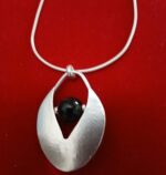 Silver necklace with black pearl accent | signed elegant keepsake versatile jewelry - Image 5