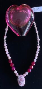 Lepidolite Pink Gemstone Necklace | Gift for Her | Artisan Jewelry | Carol Kent Museum Collection